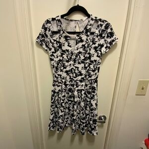 NWOT Black and White Flower Mini Dress